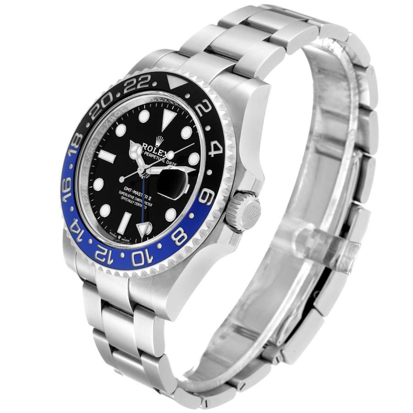 Rolex GMT Master II Black Blue Batman Bezel Steel Mens Watch