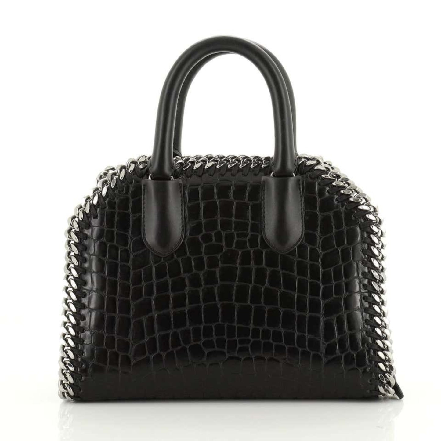 Stella McCartney Falabella Box Top Handle Bag Crocodile Embossed Faux Leather