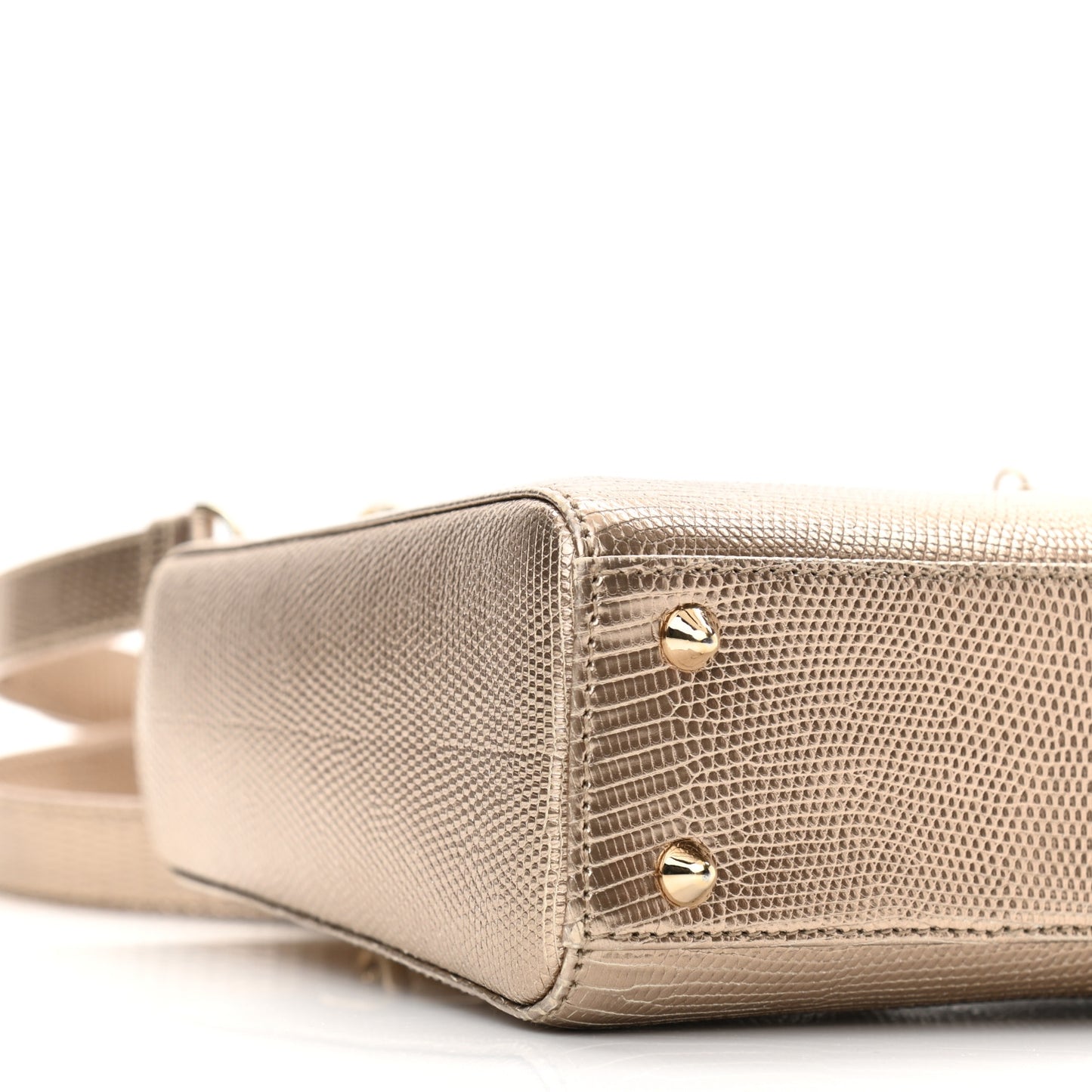 Metallic Lizard Small Lady Dior Gold