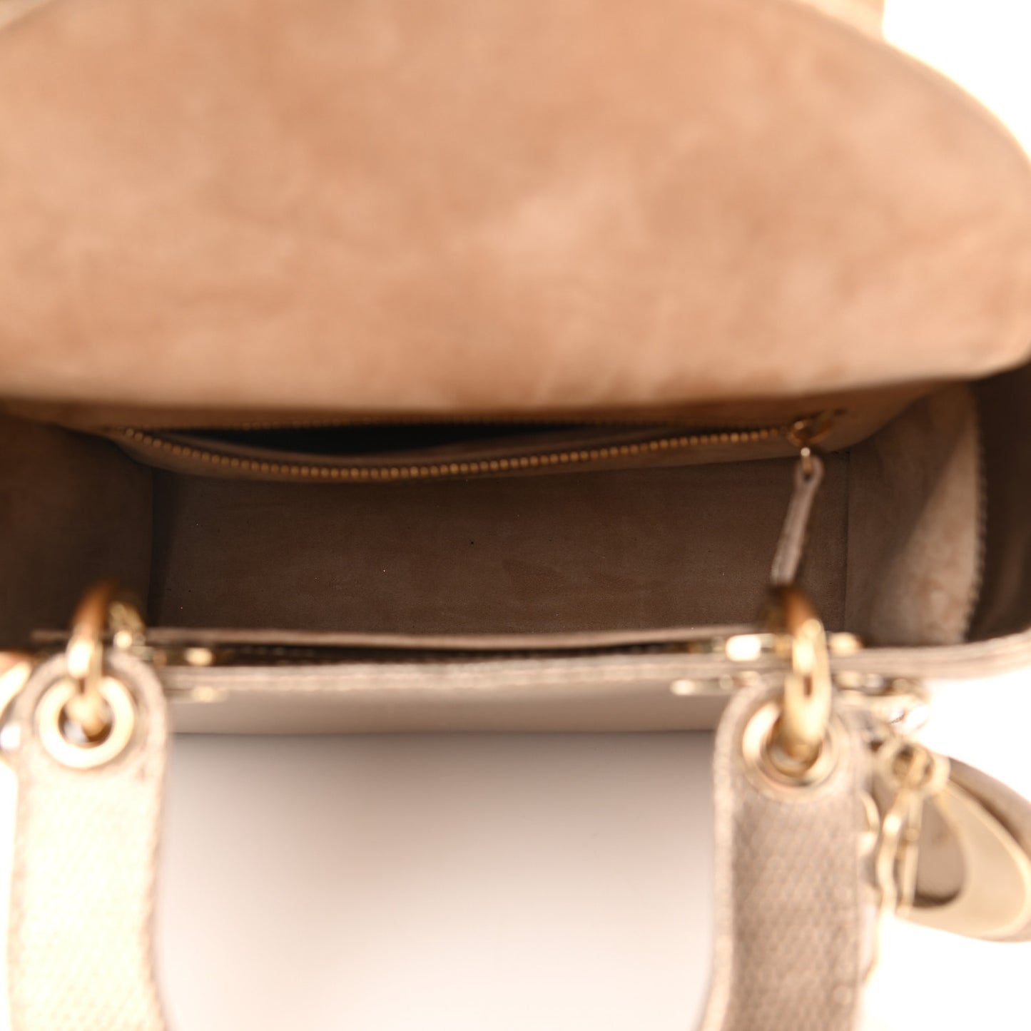 Metallic Lizard Small Lady Dior Gold
