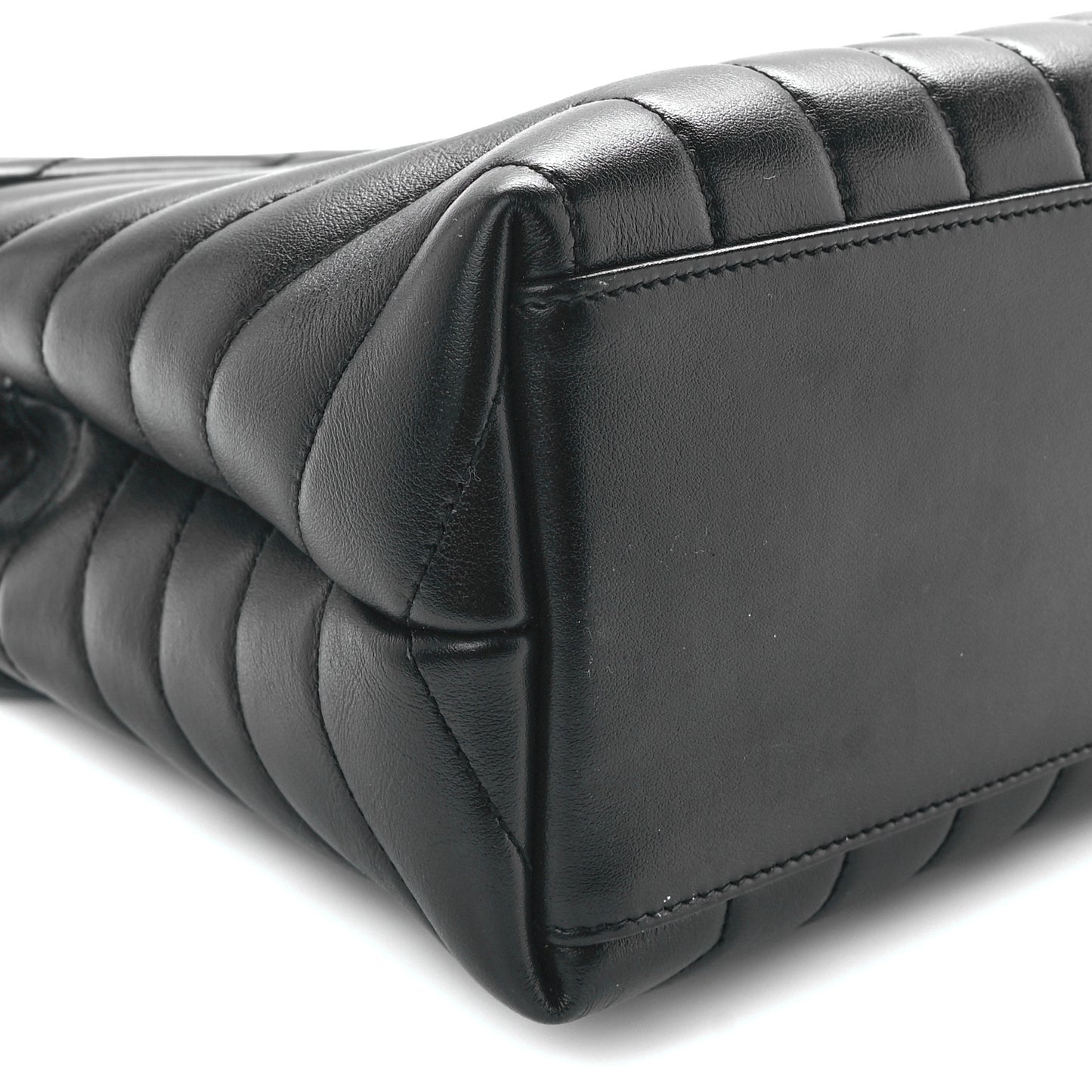 Calfskin Y Quilted Monogram Medium Loulou Chain Satchel Black