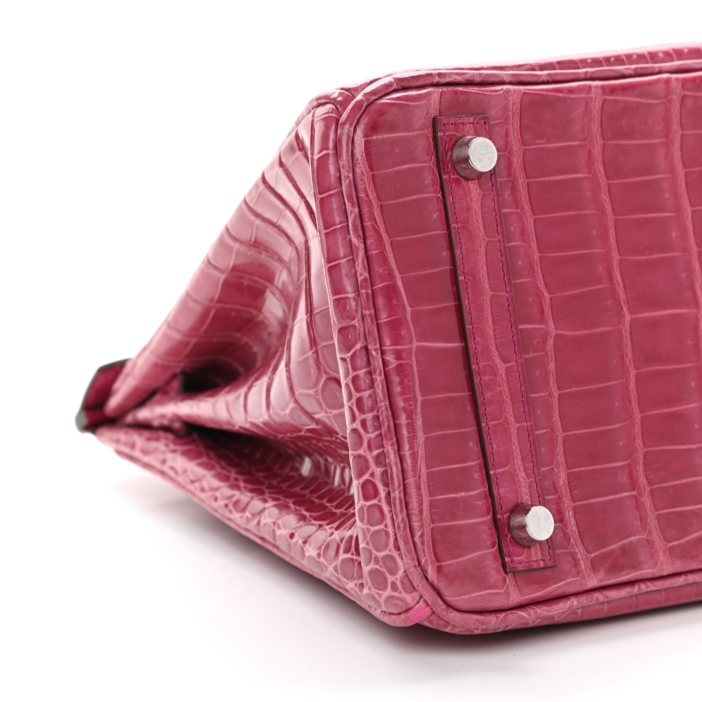 Shiny Porosus Crocodile Birkin 30 Rose Tyrien