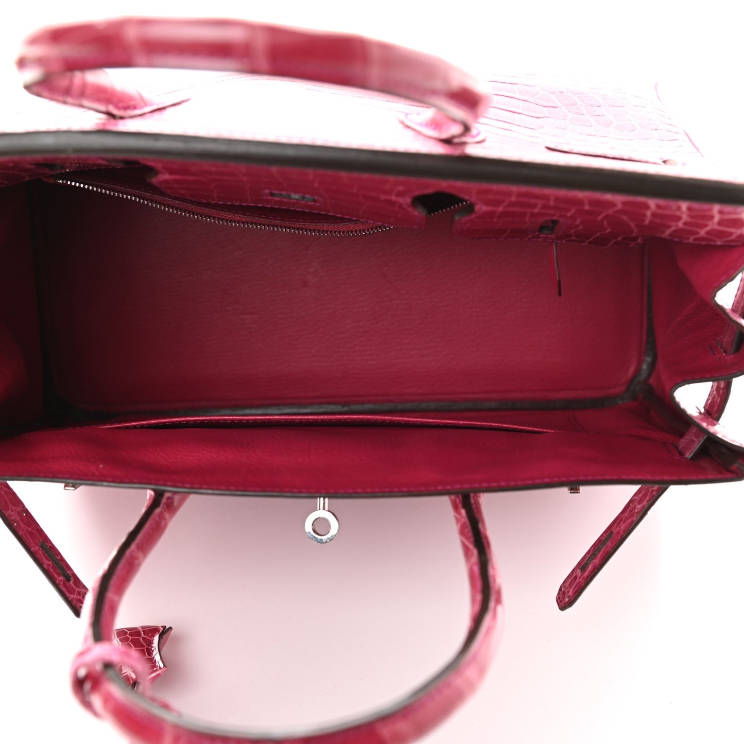 Shiny Porosus Crocodile Birkin 30 Rose Tyrien