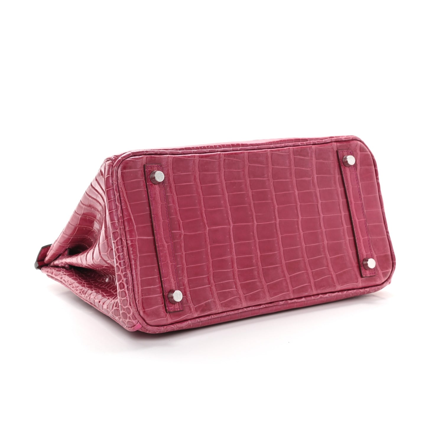 Shiny Porosus Crocodile Birkin 30 Rose Tyrien