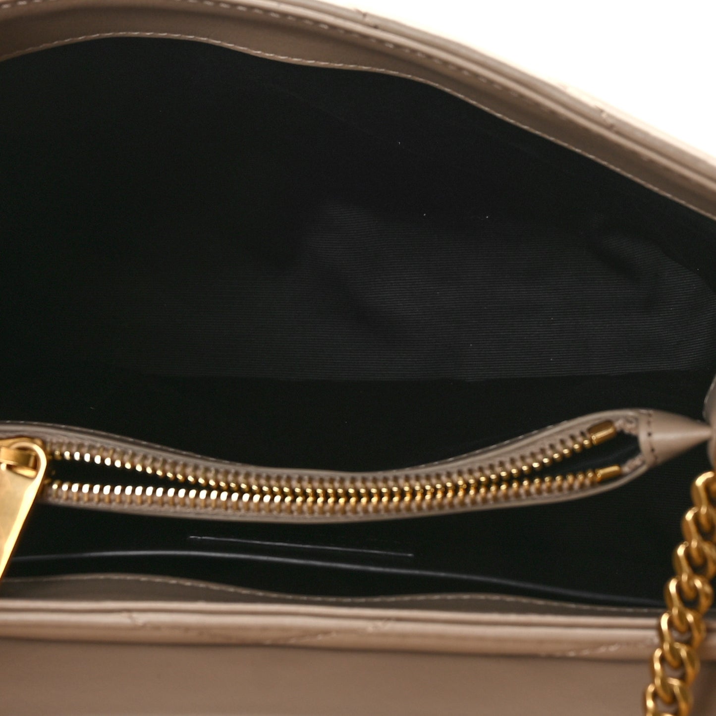 Calfskin Y Quilted Monogram Small Loulou Chain Satchel Dark Beige