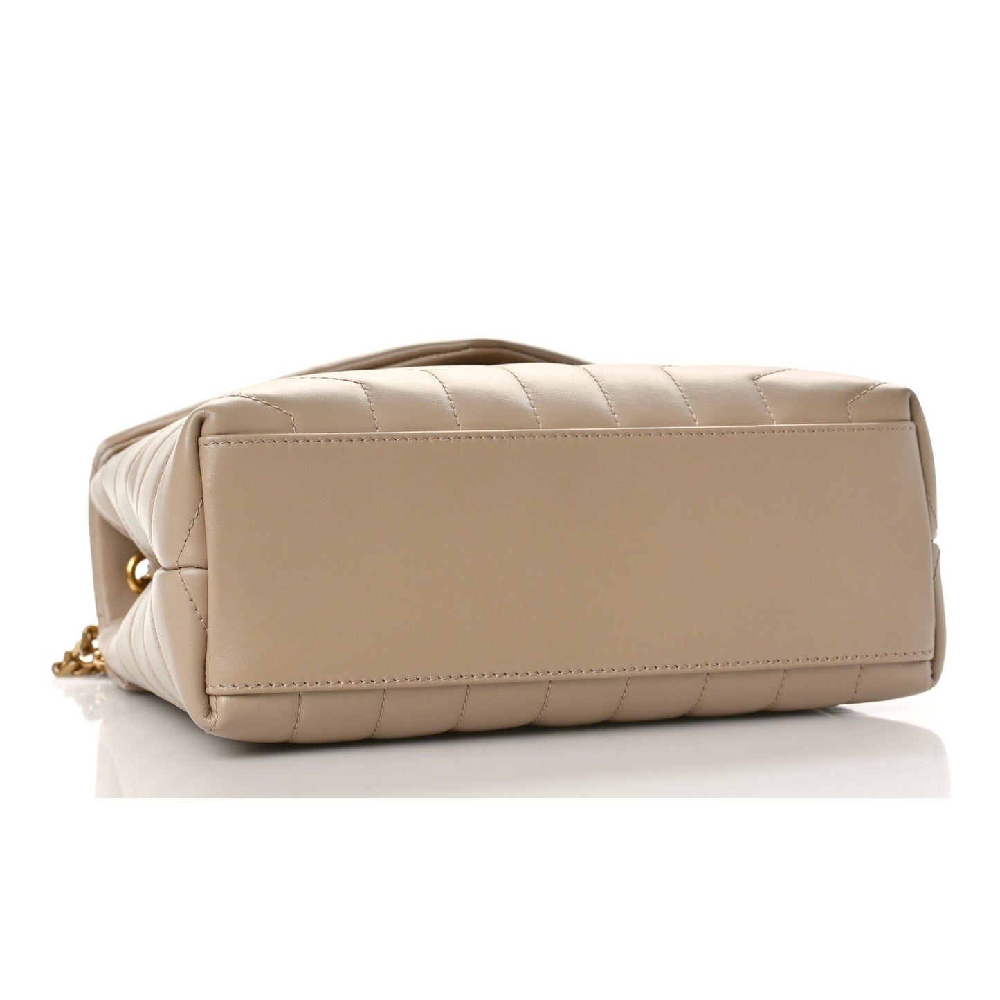 Calfskin Y Quilted Monogram Small Loulou Chain Satchel Dark Beige