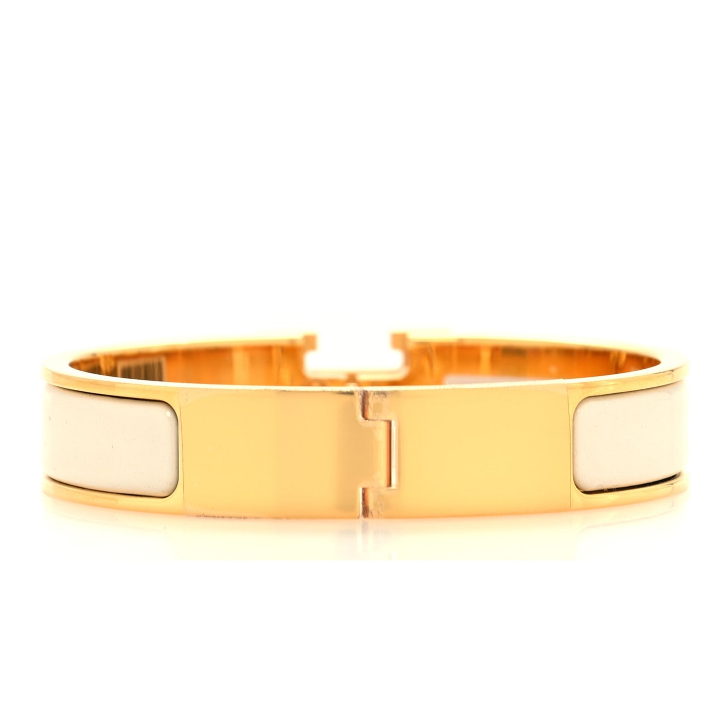Enamel Narrow Clic Clac H Bracelet PM Pannacotta