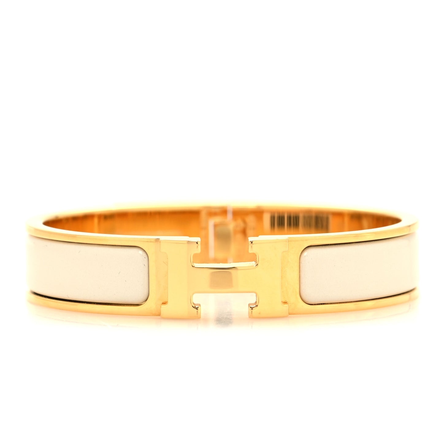 Enamel Narrow Clic Clac H Bracelet PM Pannacotta