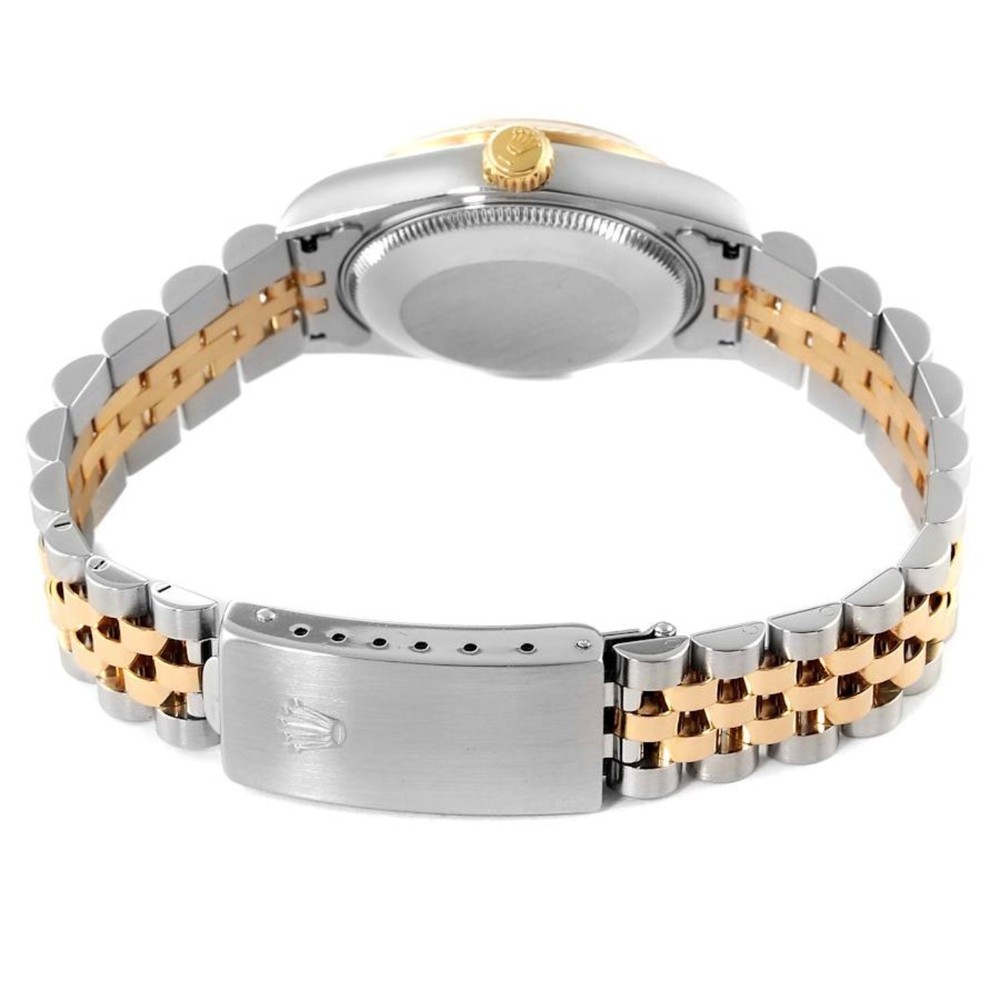 Rolex Datejust 36 Steel Yellow Gold Black Diamond Dial Mens Watch