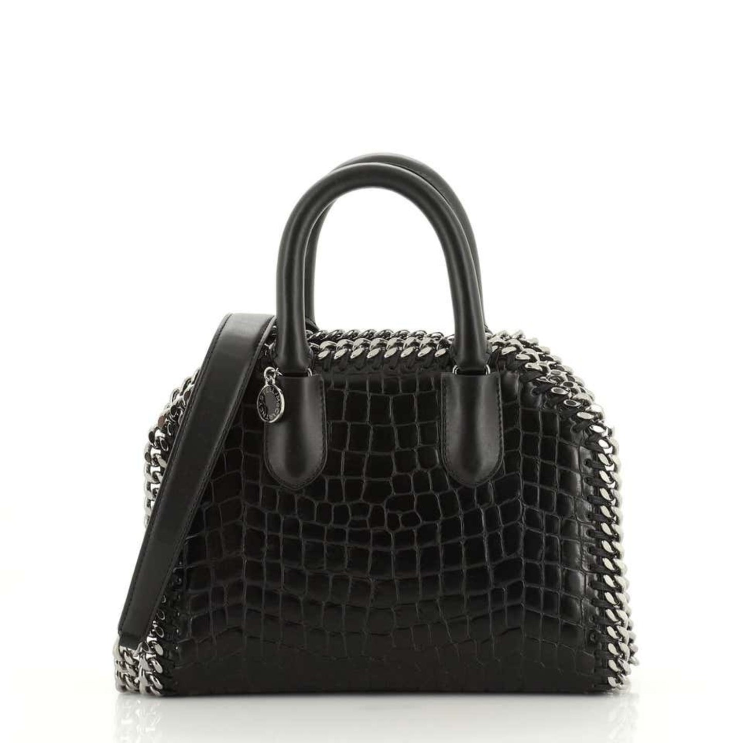 Stella McCartney Falabella Box Top Handle Bag Crocodile Embossed Faux Leather