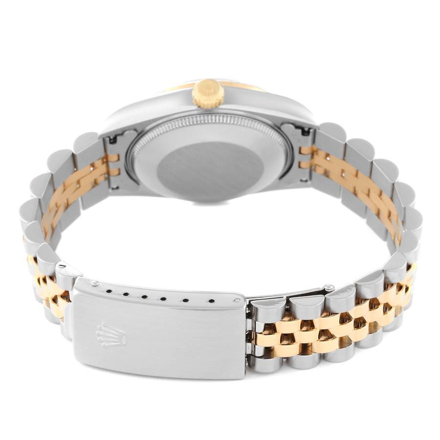 Rolex Datejust Midsize Steel Yellow Gold Black Diamond Ladies Watch
