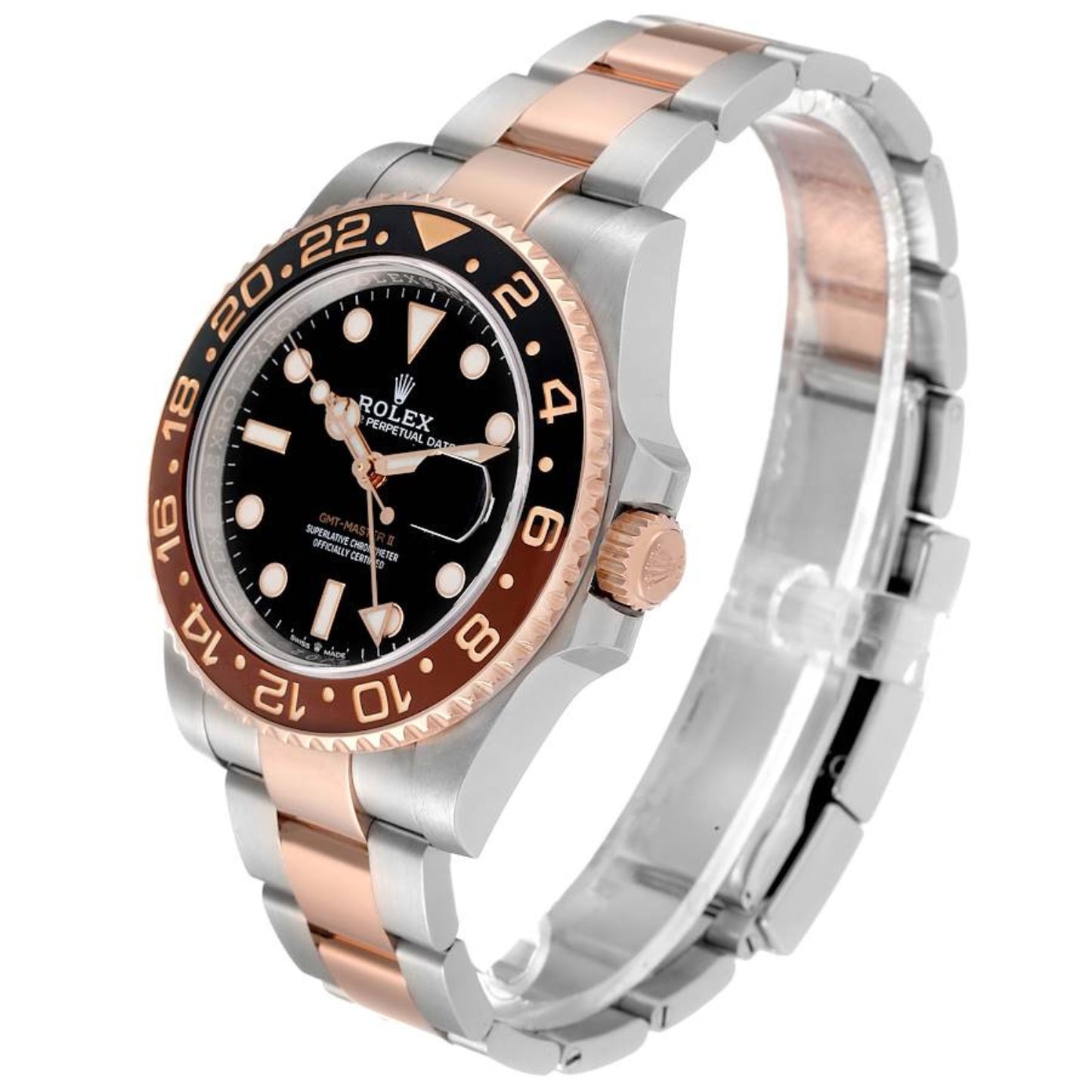 Rolex GMT Master II Steel Rose Gold Mens Watch