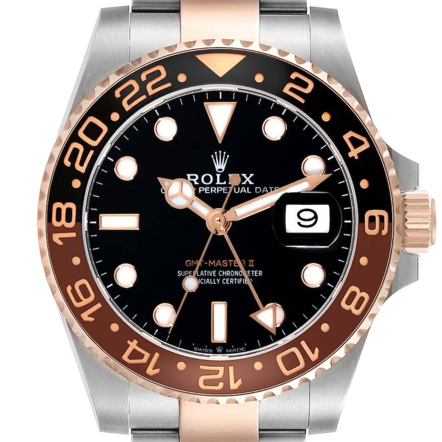 Rolex GMT Master II Steel Rose Gold Mens Watch