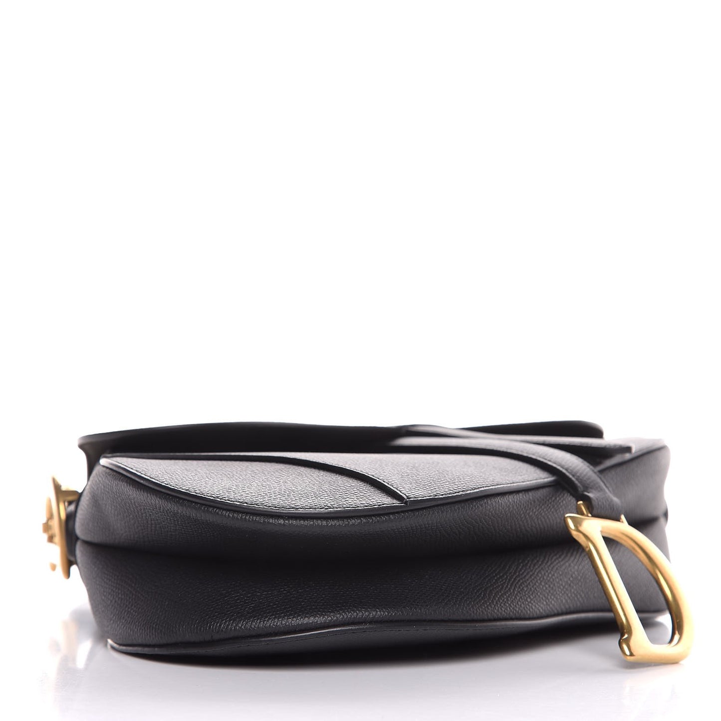 Grained Calfskin Saddle Bag Black
