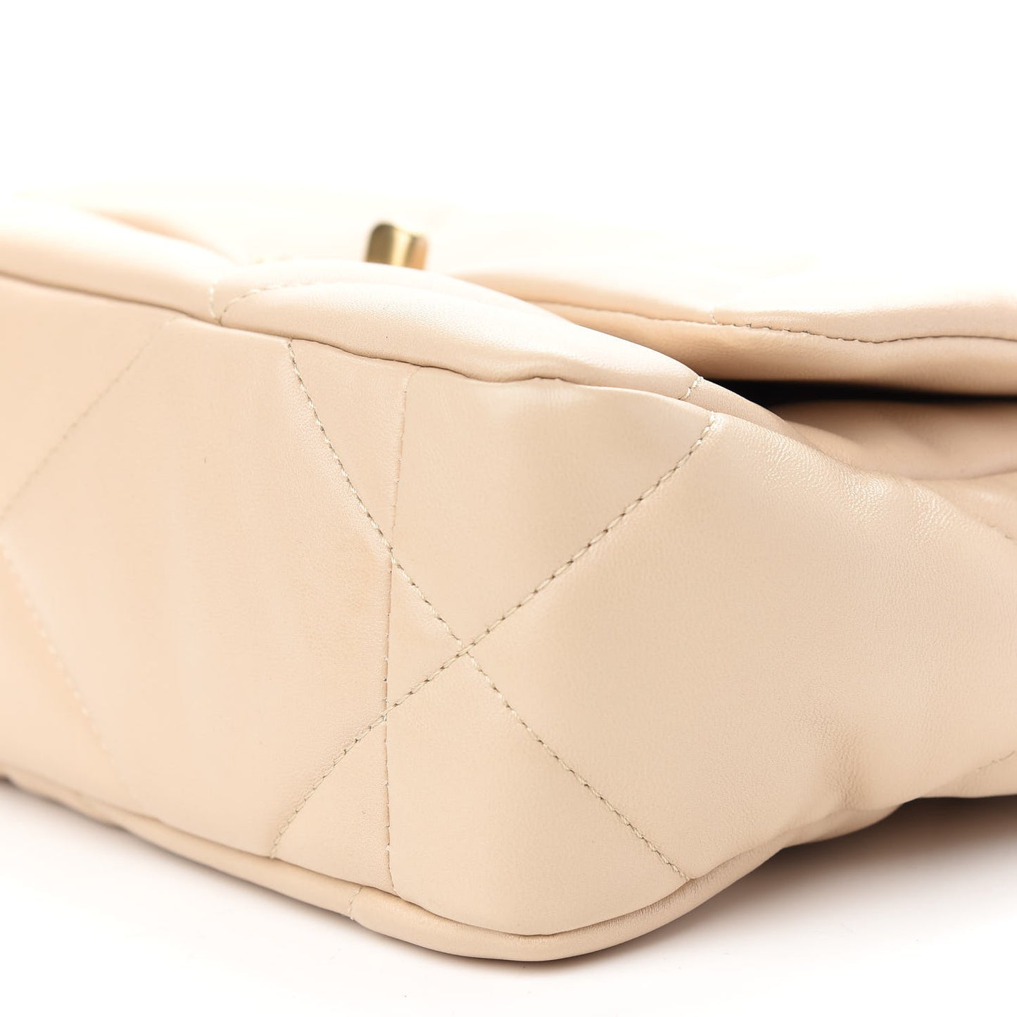 Lambskin Quilted Medium Chanel 19 Flap Beige