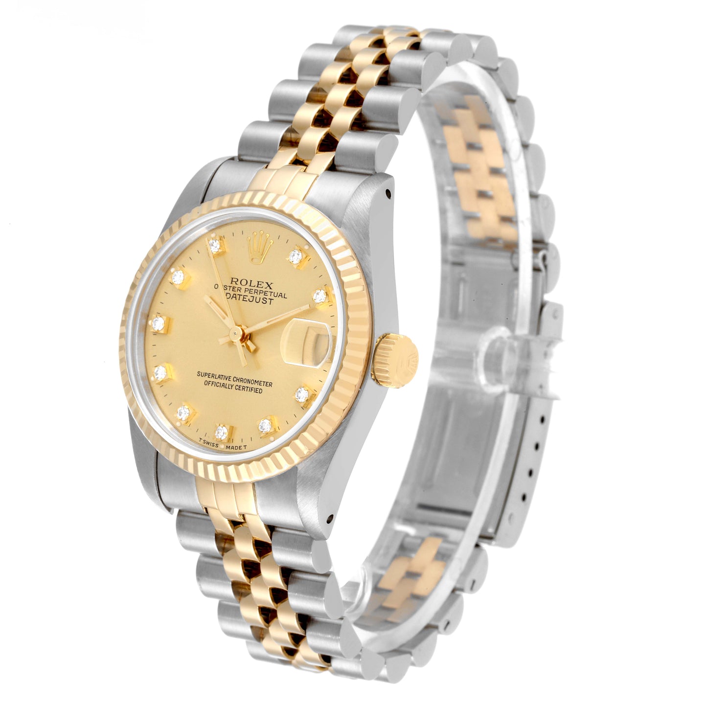 Rolex Datejust Midsize 31mm Steel Yellow Gold Diamond Dial