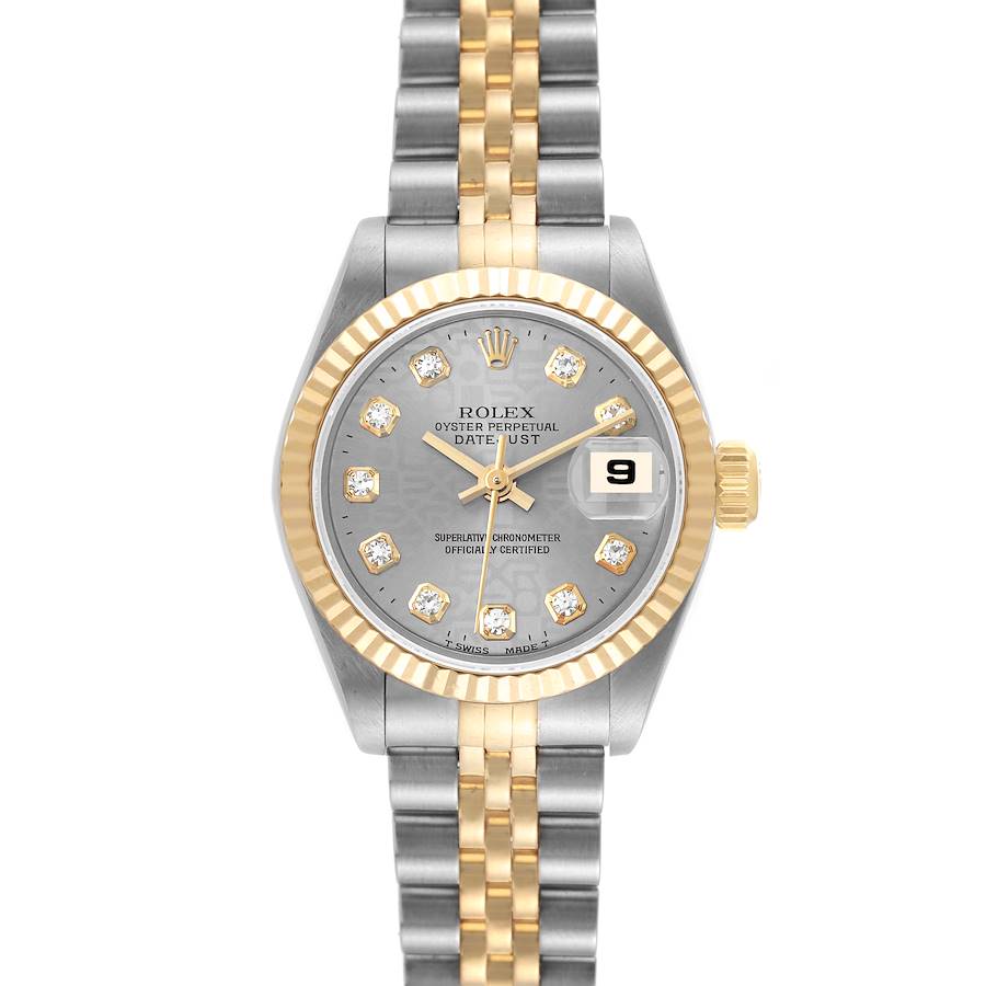Rolex Datejust 26mm Steel Yellow Gold Slate Diamond Dial Watch