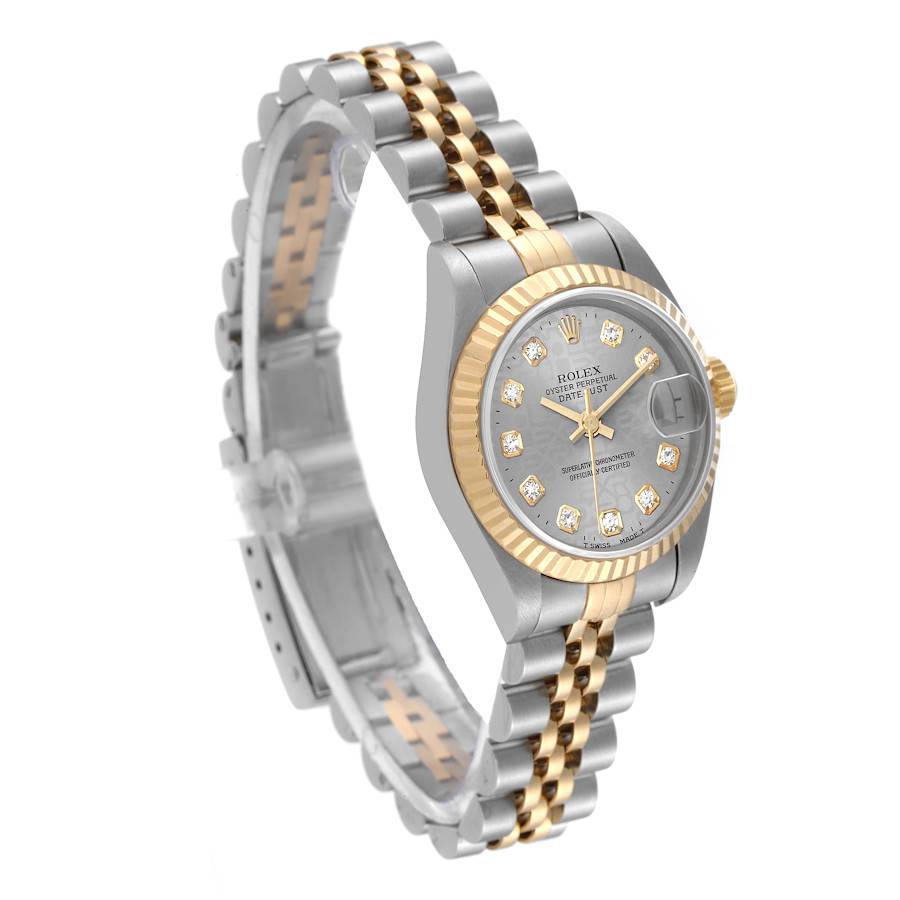 Rolex Datejust 26mm Steel Yellow Gold Slate Diamond Dial Watch
