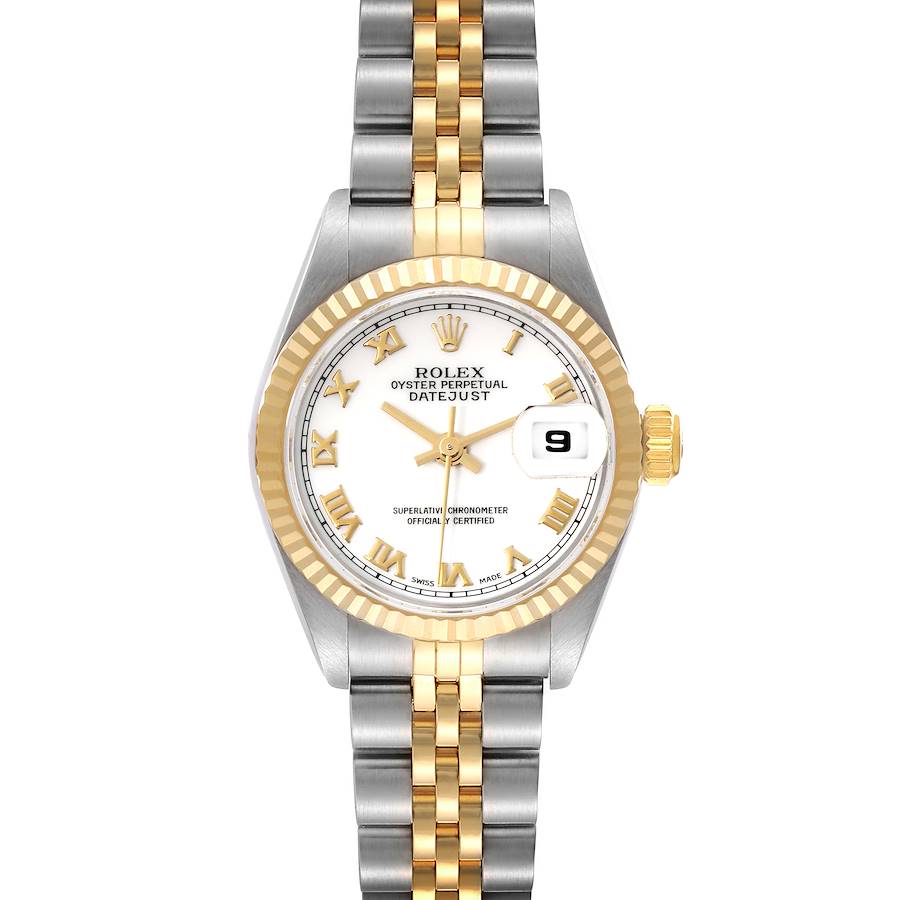 Rolex Datejust White Roman 28 mm Dial Steel Yellow Gold Ladies Watch