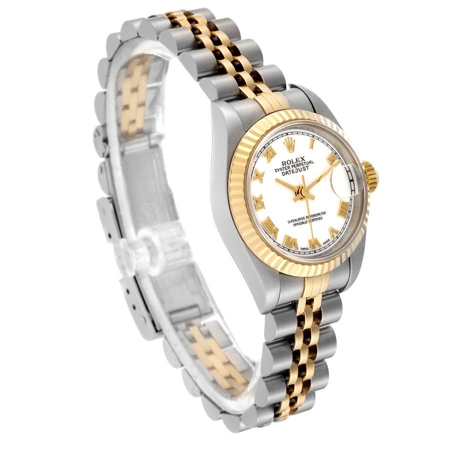 Rolex Datejust White Roman 28 mm Dial Steel Yellow Gold Ladies Watch
