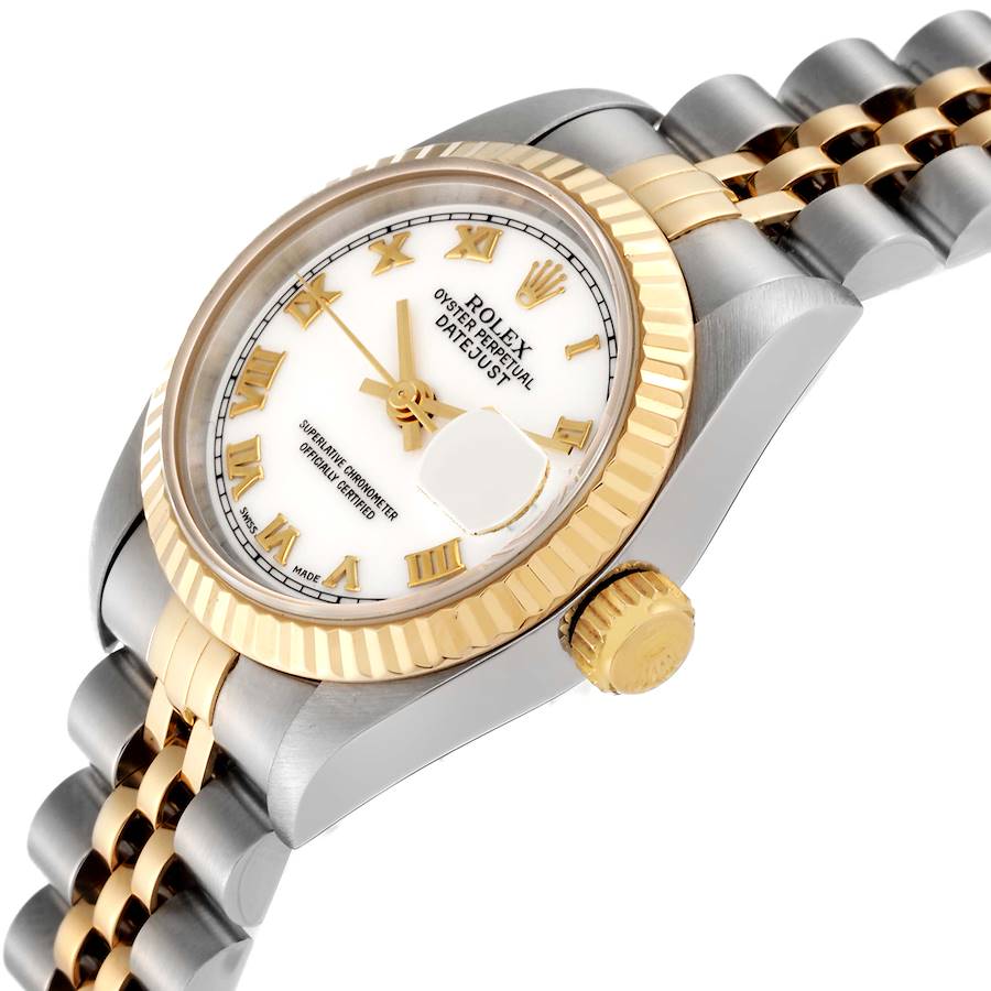 Rolex Datejust White Roman 28 mm Dial Steel Yellow Gold Ladies Watch