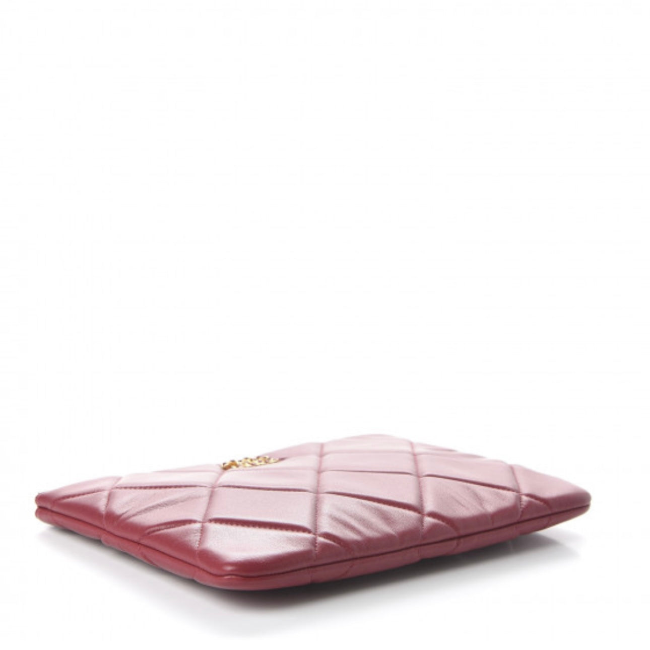 Goatskin Quilted Large Chanel 19 Cosmetic Case Red