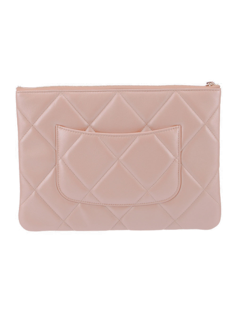 Goatskin Quilted Large Chanel 19 Cosmetic Case Rose