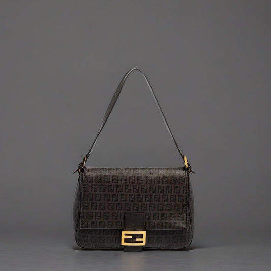 Fendi Brown Zucca Coated Canvas Big Mama Forever Shoulder Bag