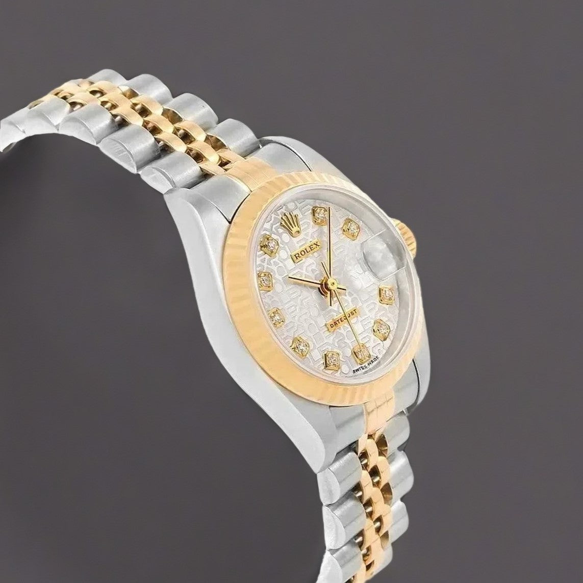 Rolex Datejust 26 Steel Yellow Gold Diamond Dial Watch