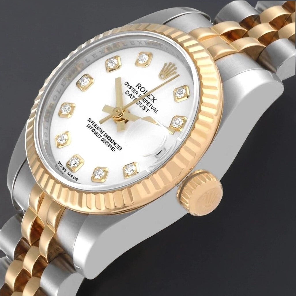 Rolex Datejust Steel Yellow Gold White Diamond