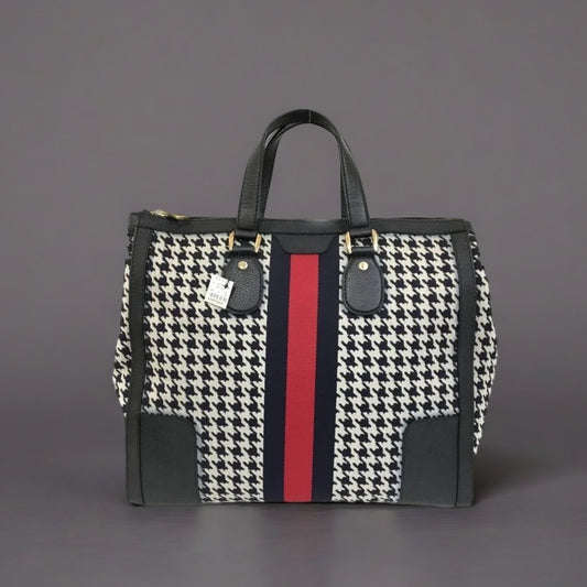 Houndstooth Seventies Web Tote