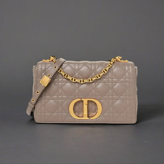 Lambskin Cannage Medium Caro Bag Warm Taupe