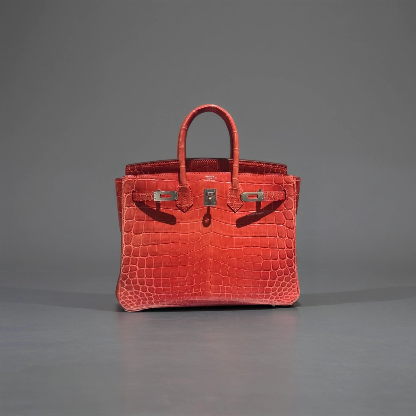 Shiny Porosus Crocodile Birkin 25 Red