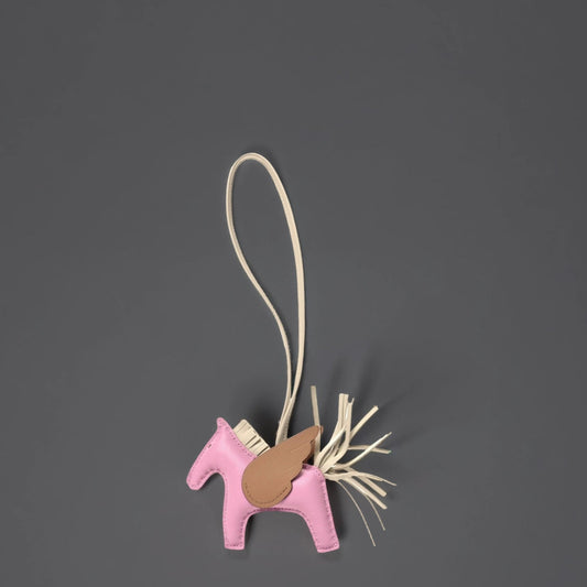 Milo Lambskin Grigri Rodeo Pegase Horse Bag Charm PM Mauve Sylvestre Craie Chai