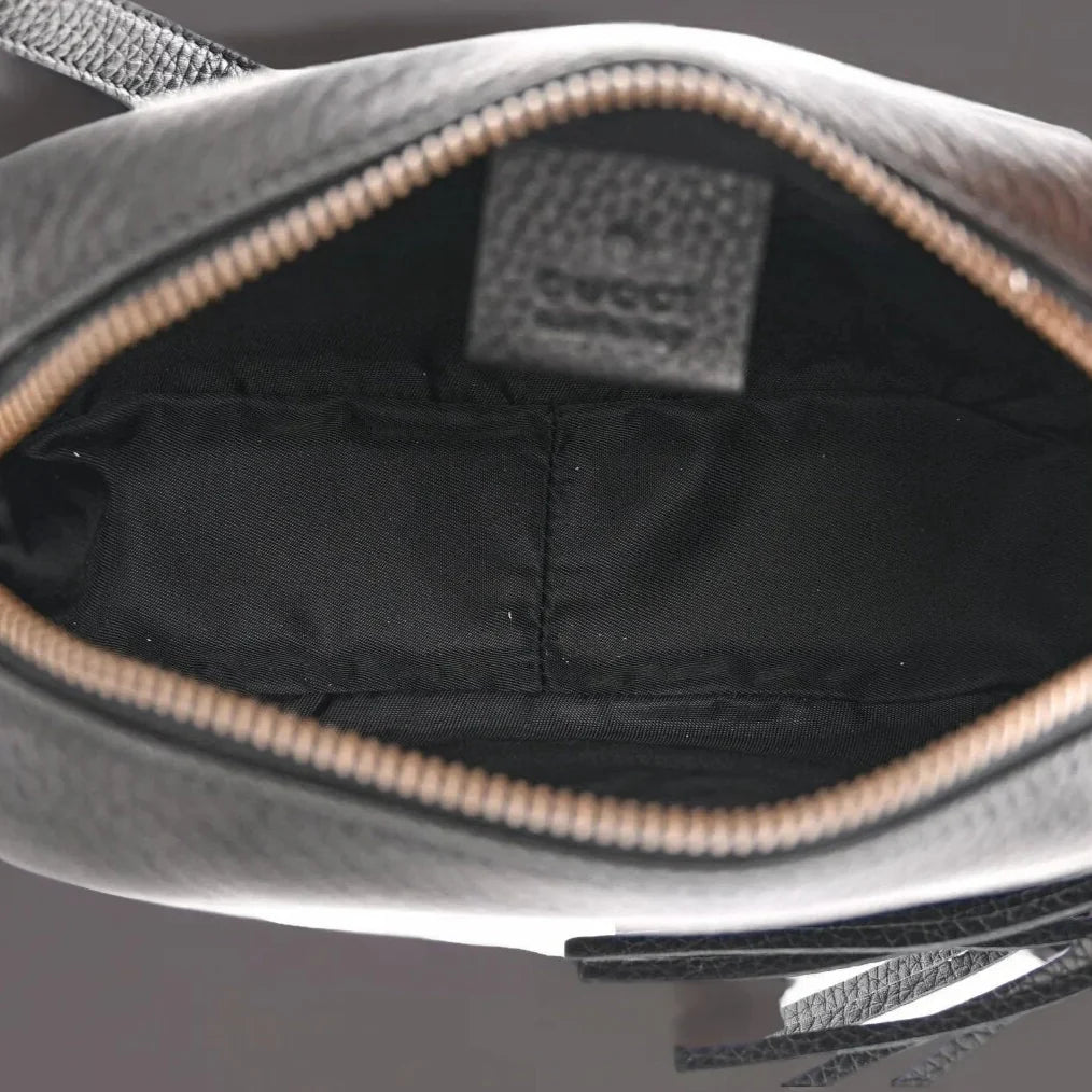 Pebbled Calfskin Mini Soho Disco Bag Black