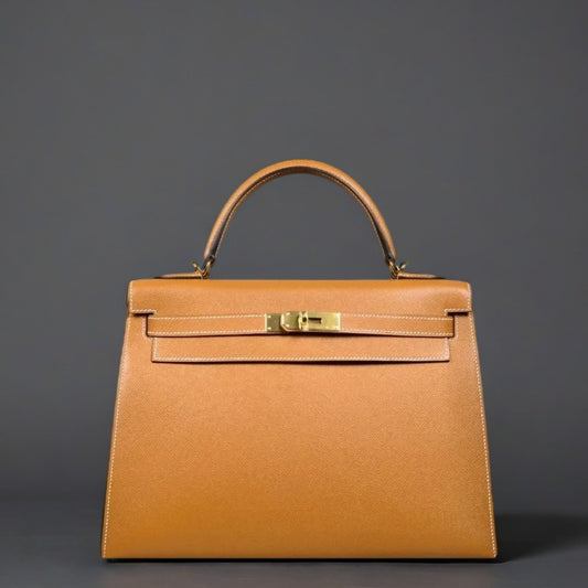 Kelly 32 Tasche Bag Sellier Toffee Epsom Leather Gold