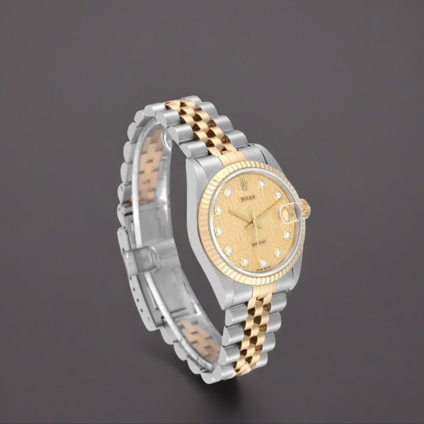 Rolex Datejust Midsize 31mm Steel Yellow Gold Diamond Watch