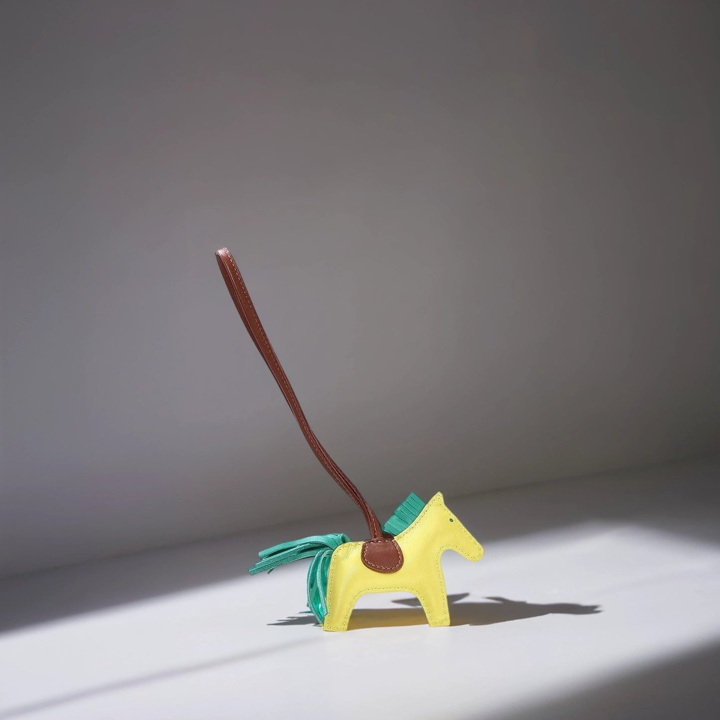 Milo Lambskin Grigri Rodeo Horse Bag Charm PM Lime Menthe Fauve