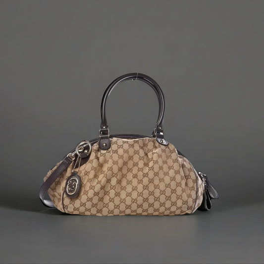 Monogram Medium Sukey Boston Bag Brown