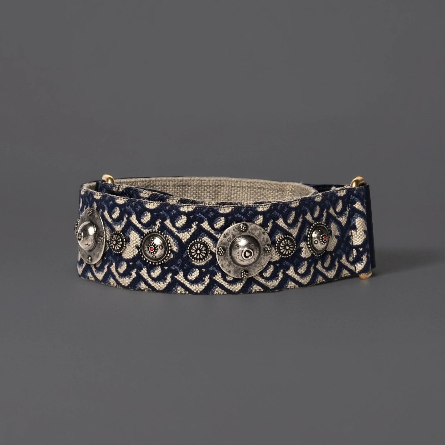 Oblique Studded Shoulder Strap Blue