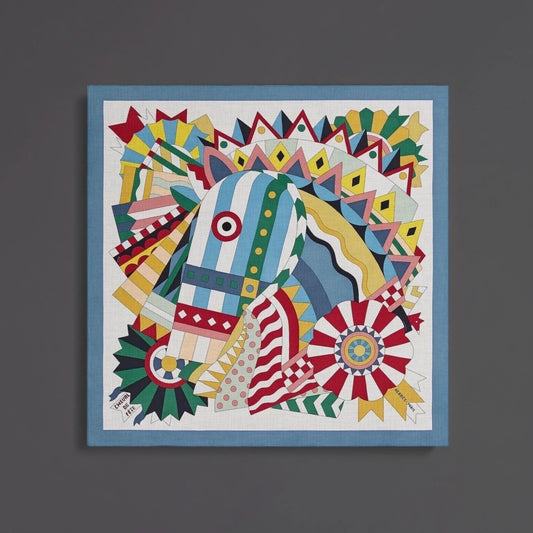 Hermes Cashmere Silk Cheval De Fete Shawl 140