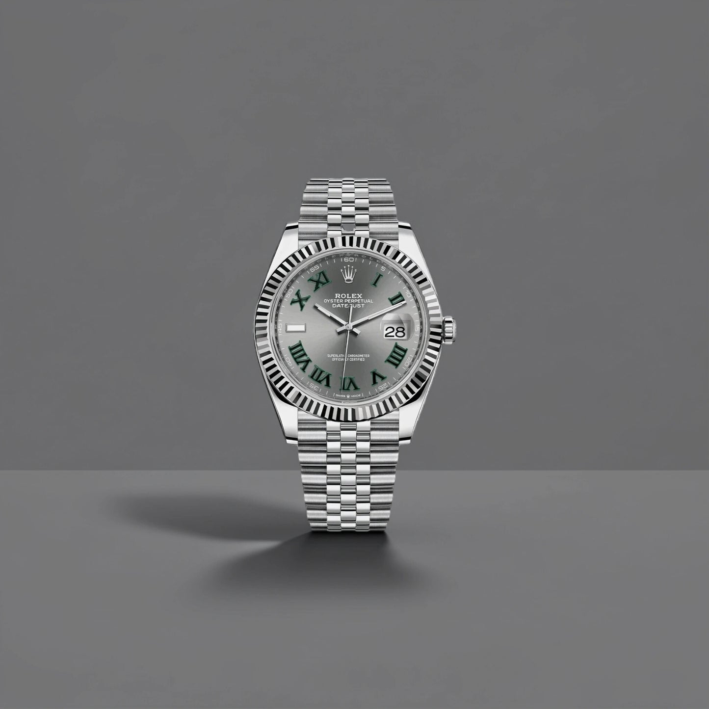 Rolex Datejust Wimbledon White Gold Slate Grey Roman Dial