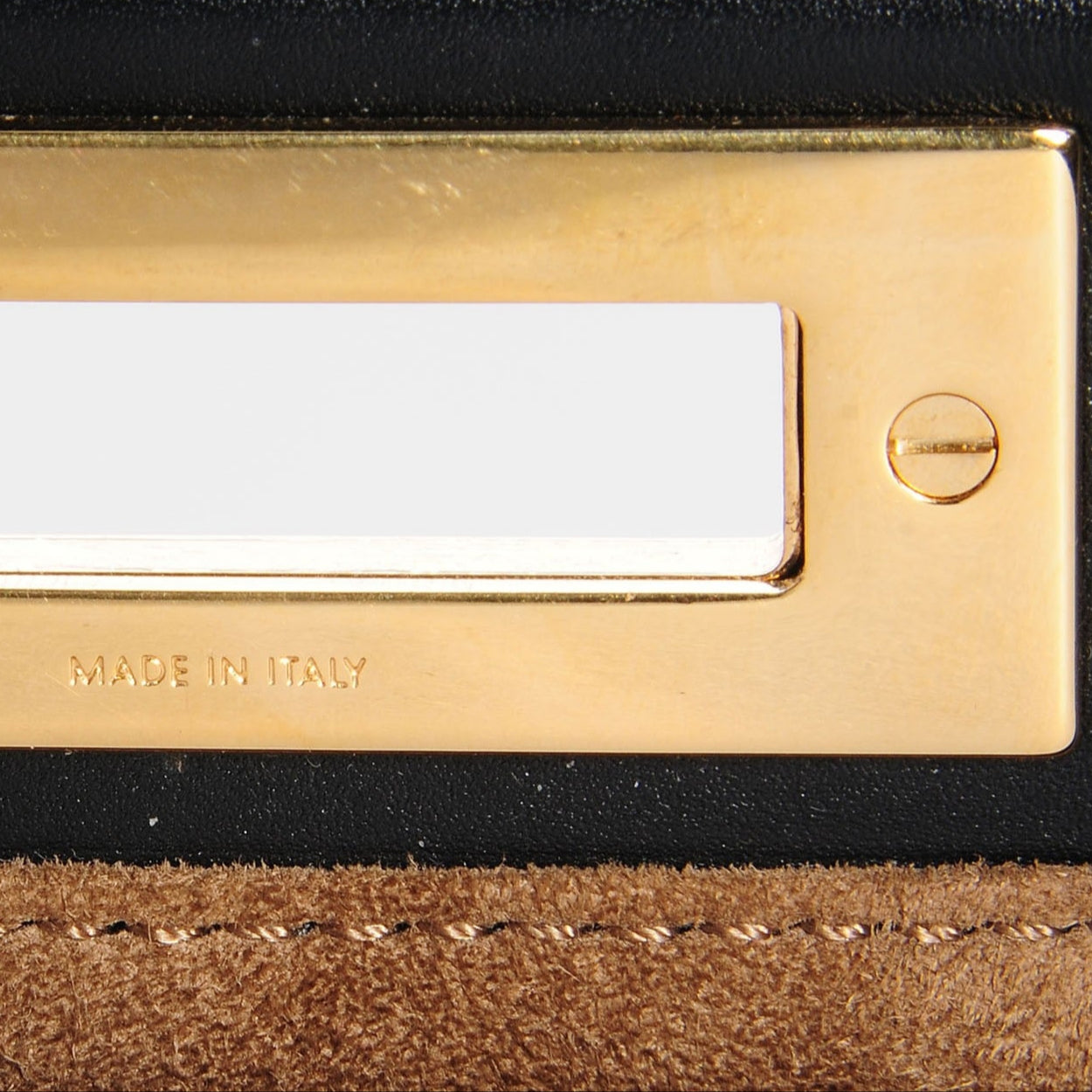 Calfskin Pequin Medium Peekaboo Iconic Satchel Black