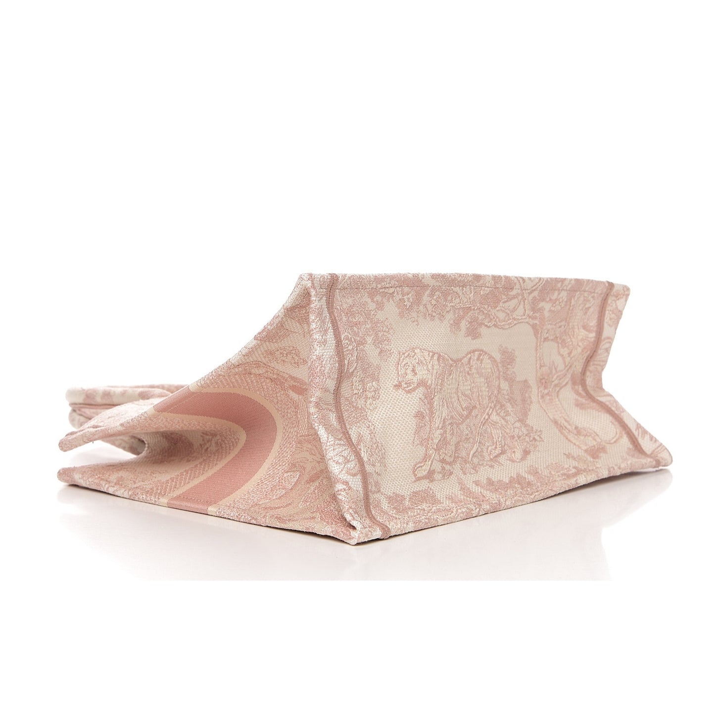 Canvas Embroidered Medium Dioriviera Toile De Jouy Book Tote Rose