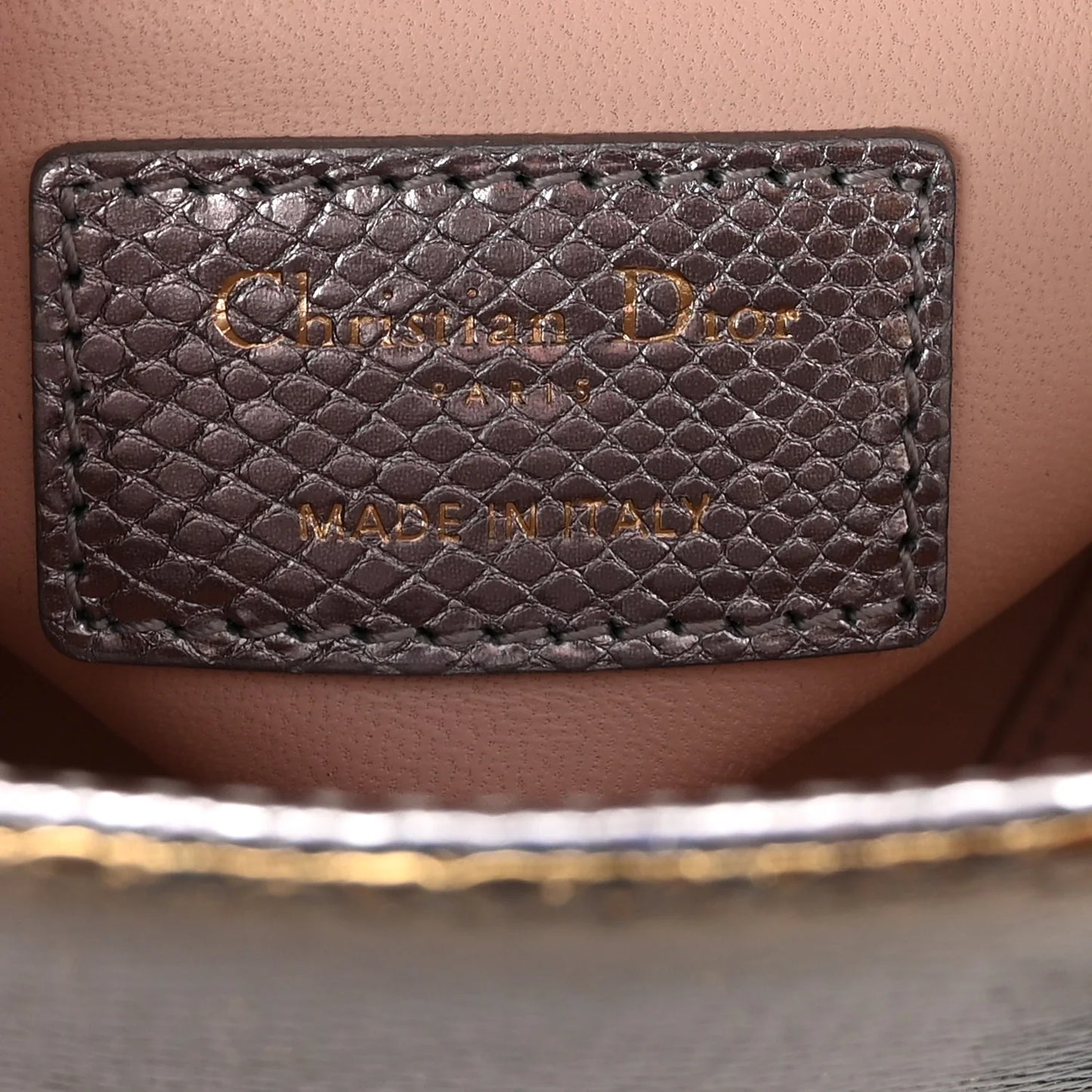 Metallic Karung Mini Lady Dior Gold Multicolor