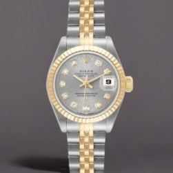 Rolex Datejust 26mm Steel Yellow Gold Slate Diamond Dial  Watch
