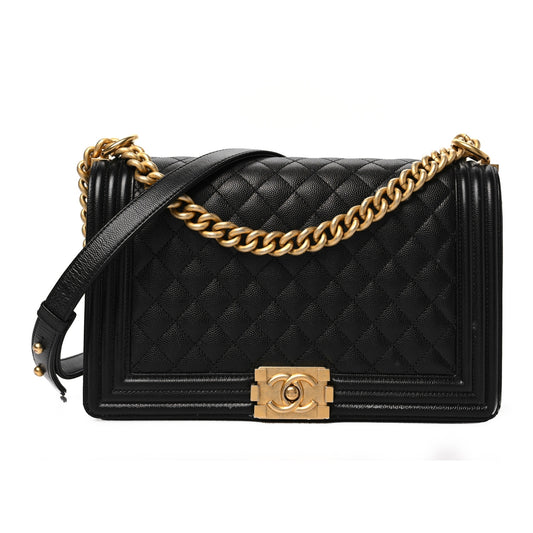 Caviar Quilted New Medium Boy Flap Black