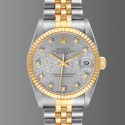 Rolex Datejust Midsize 31mm Steel Yellow Gold Diamond Dial Watch