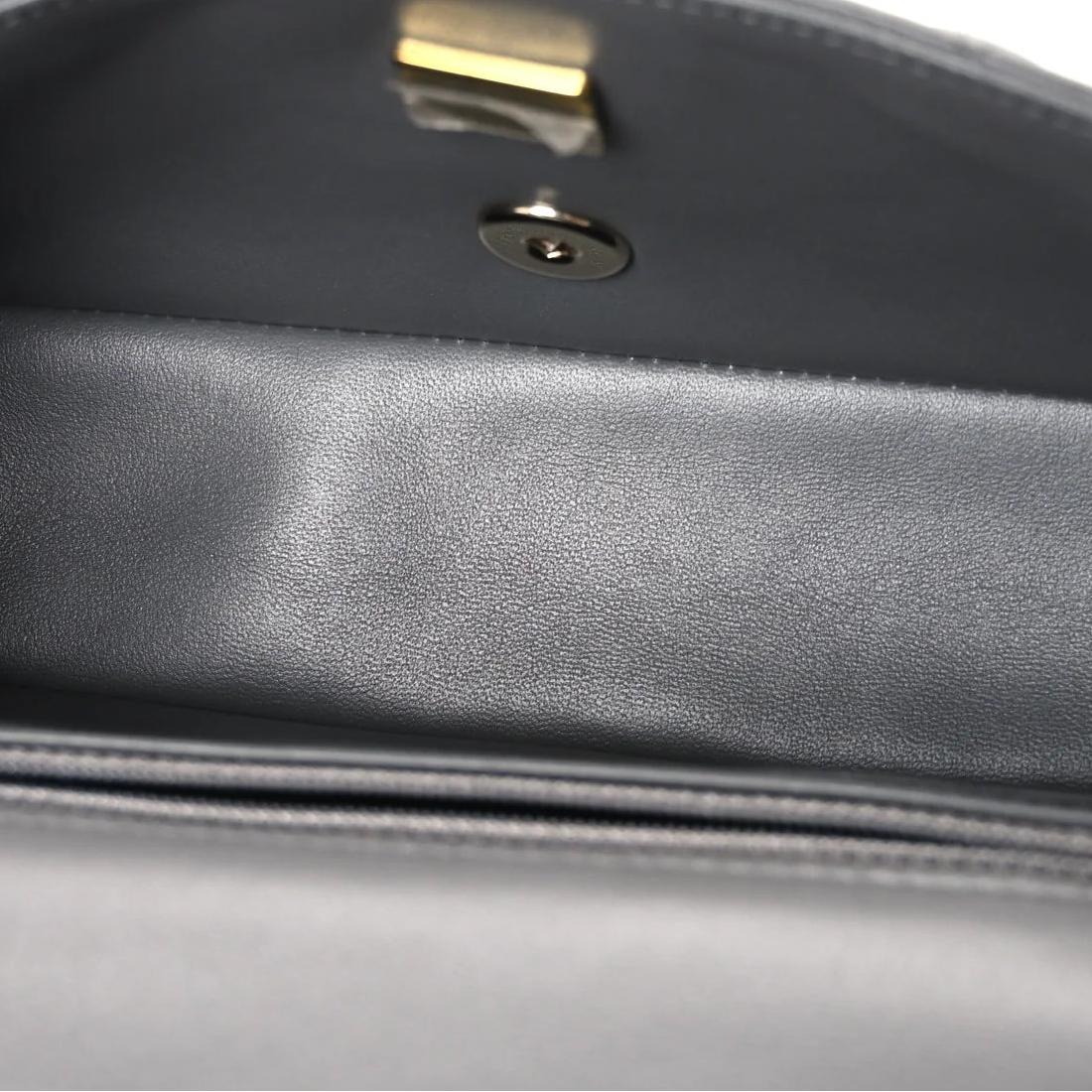 Lambskin Quilted Mini Rectangular Flap Grey