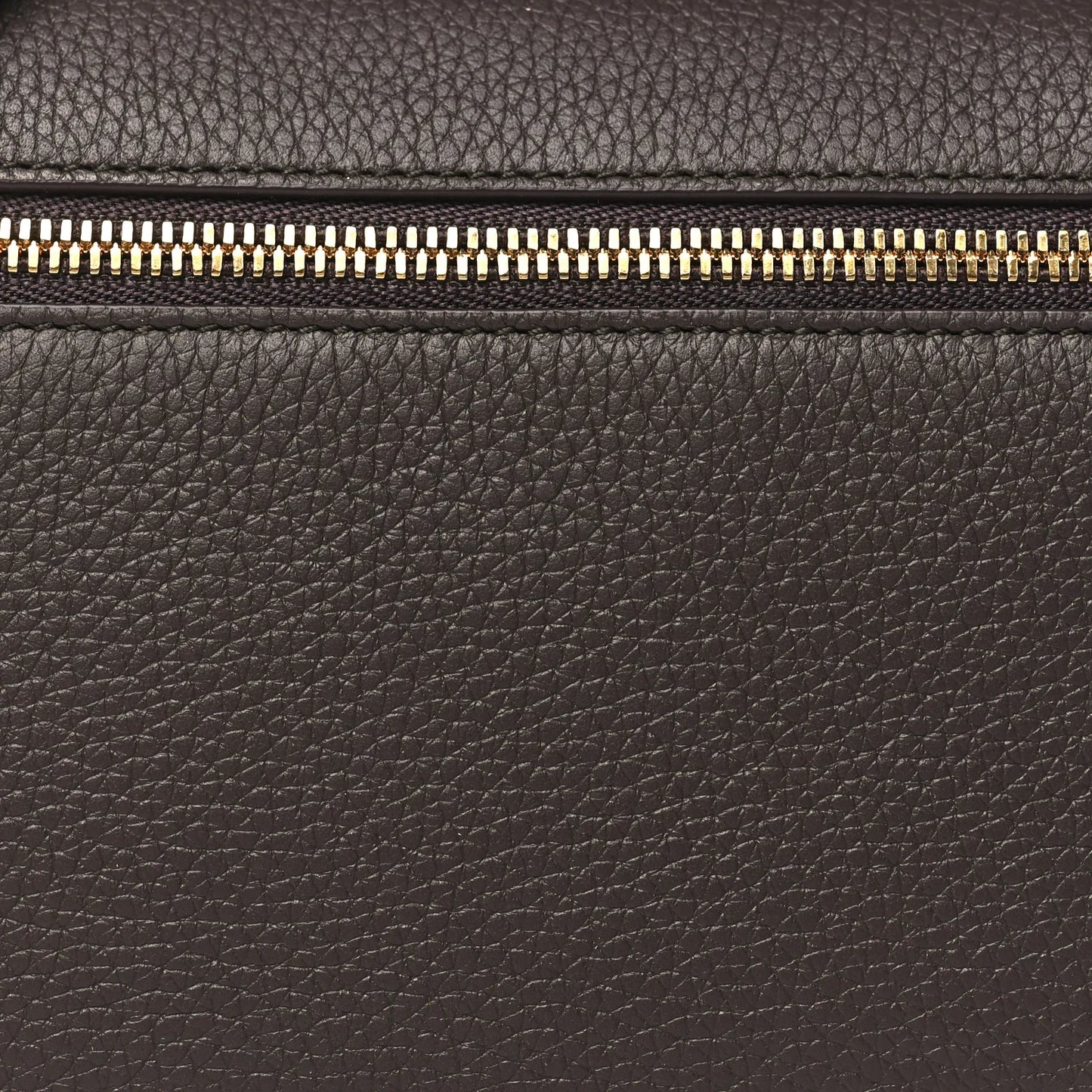 Loro Piana Grained Calfskin L19 Extra Pocket Pouch Dark Chocolate Liquorice